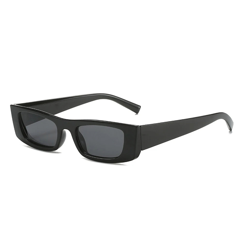 STORY QB483 Brand Design Retro Narrow Frame Rectangle Vintage Fashion Yellow Small Cat Eye Sunglasses Women Men