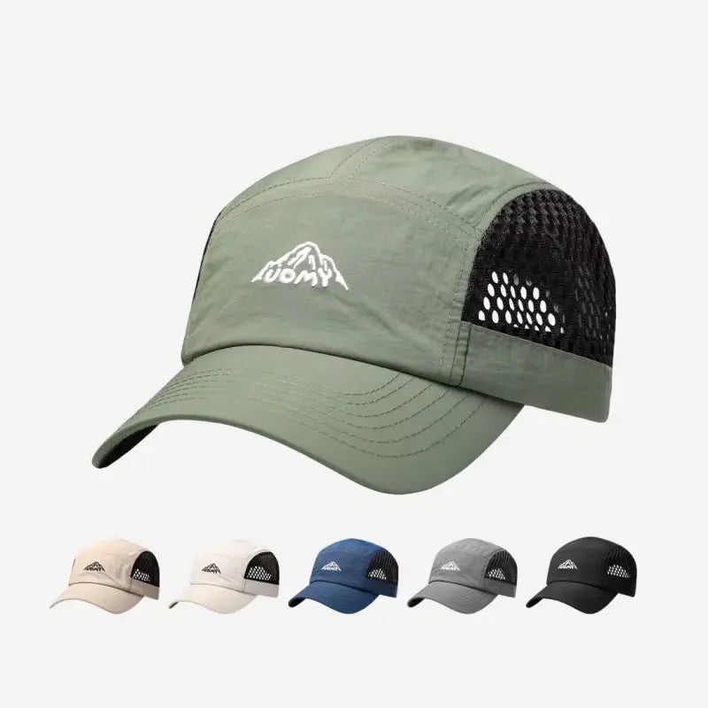 Quick-drying 6-panel Baseball Cap with Embroidered Side Mesh Design Adjustable Suitable for Daily Casual Outdoor Wear MegaBDM