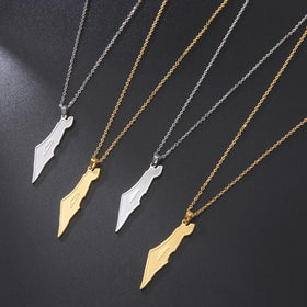 Manufacturer Stainless Steel Palestine Map Chain Necklace 18K Real Gold Plated Palestinian Flag Map Pendant Necklace