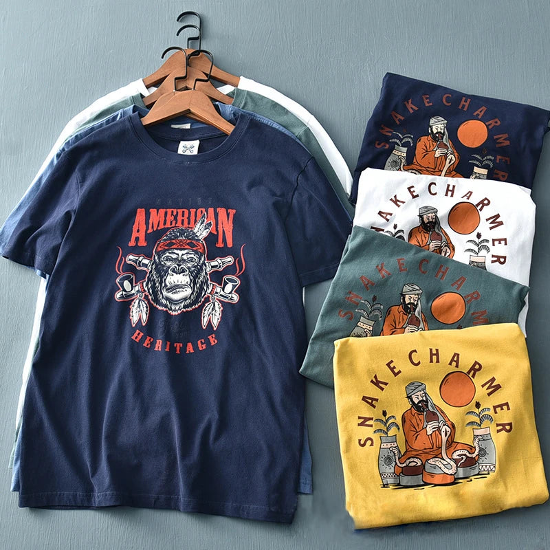 Summer New Arrivals Oversized T-shirt Men  Printed Casual Shirt Men's Short Sleeve Shirt
