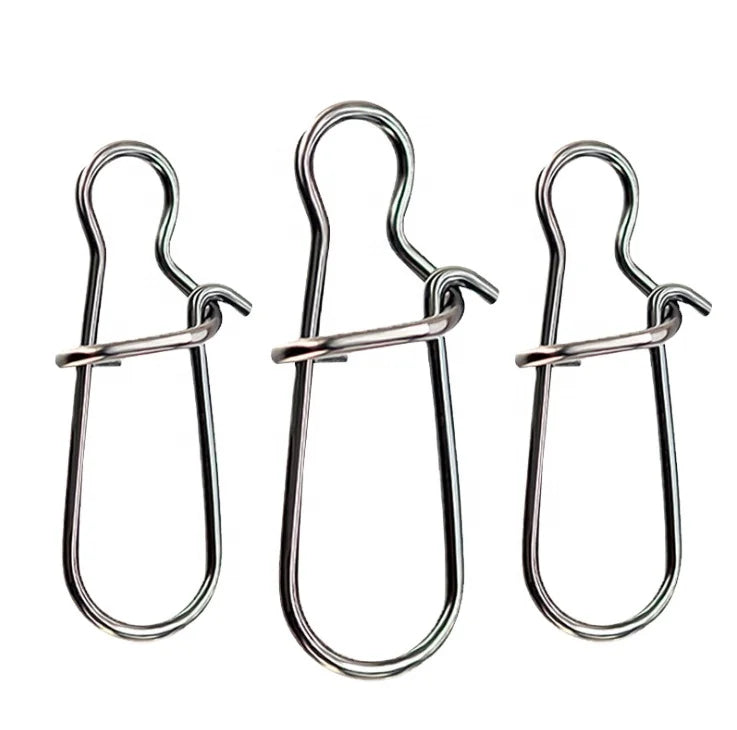 100 Pcs /bag Fishing Duo-lock Snap Pin Stainless Steel Nice Snaps Tackle Connector
