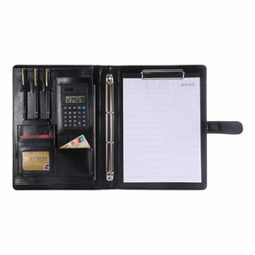 Multi Function A4 Leather Portfolio Business Document File Folder File Organizer