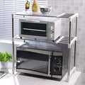 Telescopic Microwave Oven Shelf  Multi-layer Stainless Steel Kitchen Rack  Adjustable Storage Rack Pot Oven Home Space Organizer