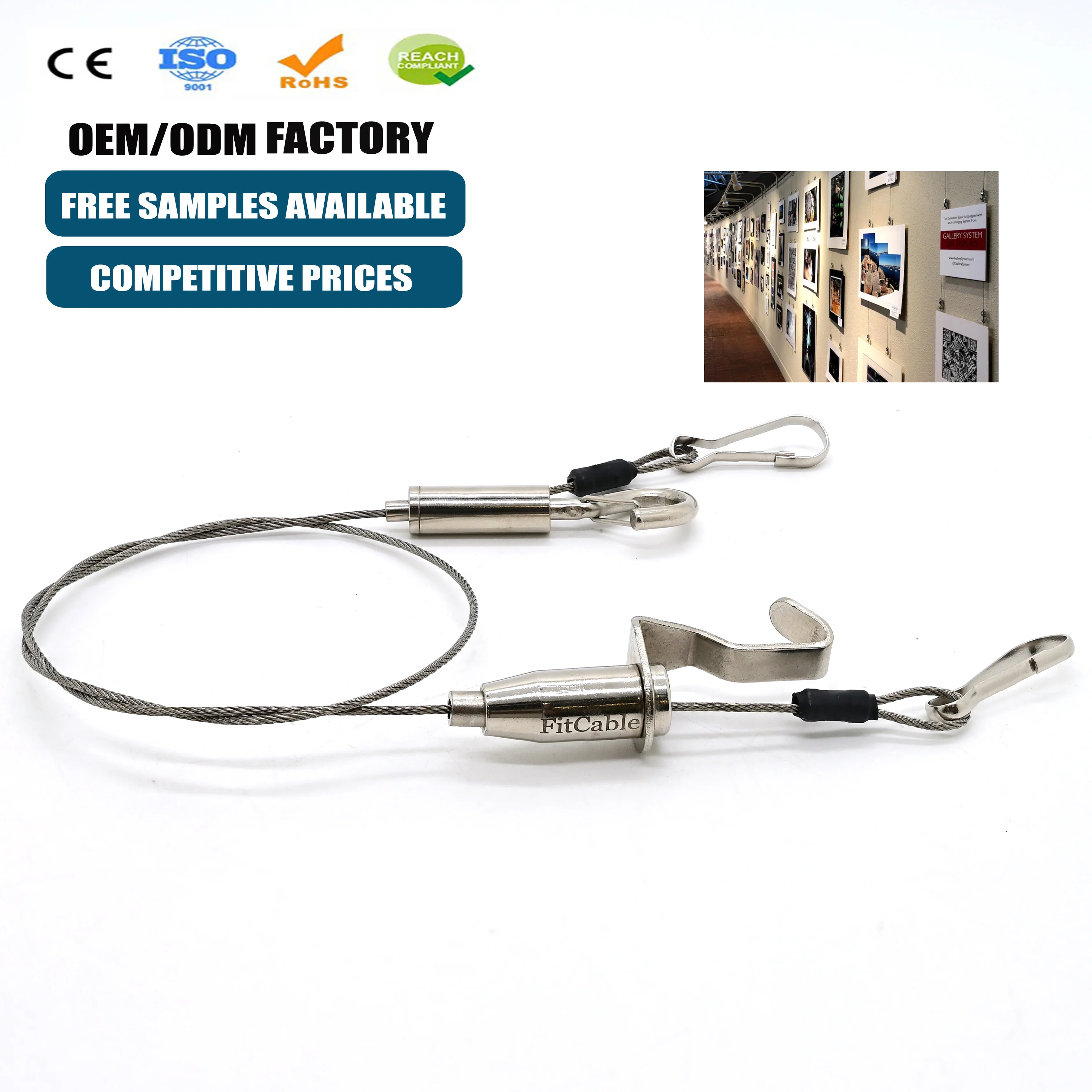 Wire-steel Art Hanging System Photo Display Kit for Exhibition Display with Hook