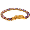 Fashion Jewelry Colorful  Zircon Double-Sided Suction Titanium Steel Bracelet Gold-Plated Four-Corner Buckle Butterfly