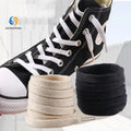 Shoelace Maker Custom Braided Tubular Flat Cotton Shoelace Cotton White Shoe Laces Natural Beige Shoelaces