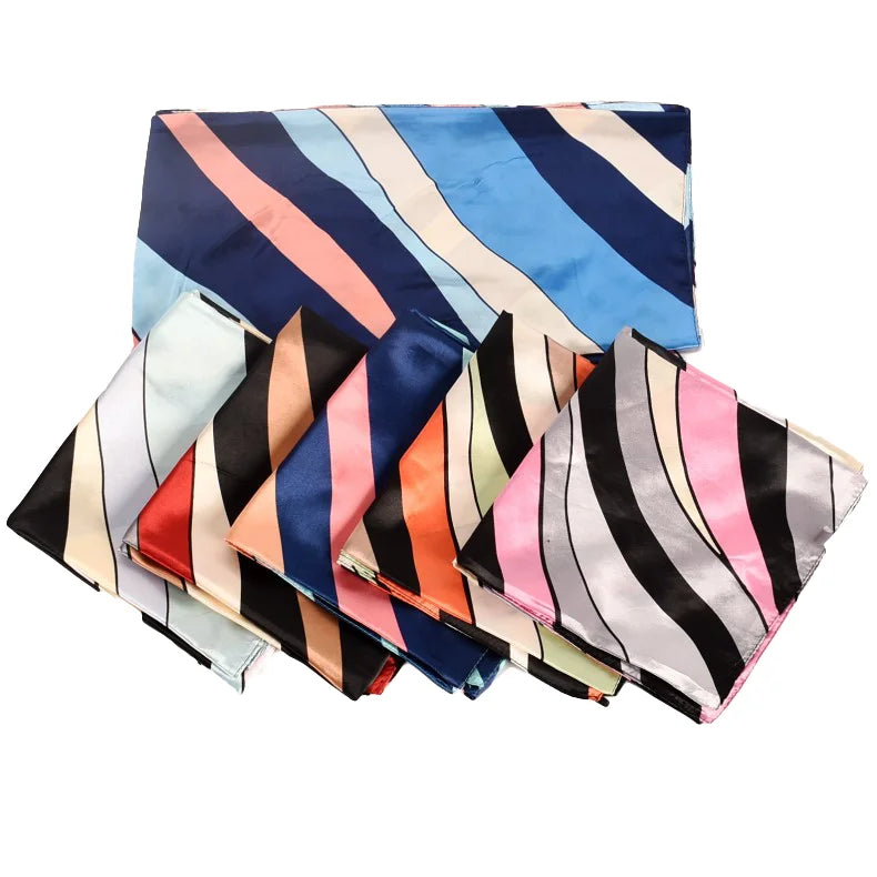 2026 New Fashion New Simple 90 Satin zebra Pattern Large square Scarf Scarf Scarf Spot Can Be Customized