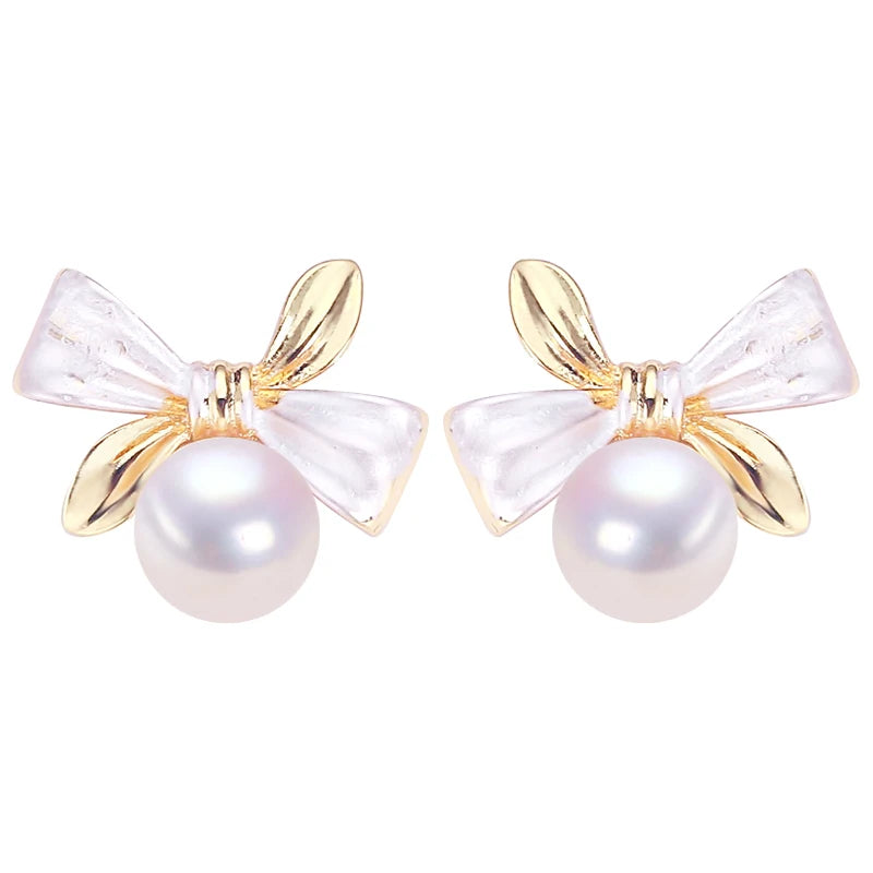 Wholesale S925 Silver Needle Pearl Stud Earrings Natural Freshwater Pearl Earrings for Women
