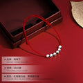 925 Sterling Silver Faceted Luck Beads Length Adjustable at Will Couple Rope Bracelet