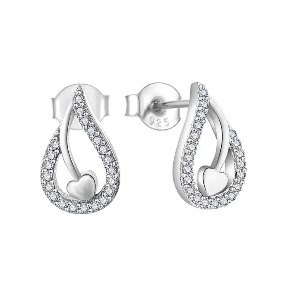 Customized Fashion Jewelry Valentine Gifts Love Heart Earrings Korean Heart Hoop 925 Sterling Silver Earrings for Women