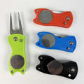 Retractable Golf Divot Repair Tool with Stainless Steel Green Pitch Fork Blank Ball Marker Accessory Made of Plastic