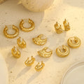 18k Gold Plated Earrings Delicate Jewelry Hypoallergenic Stainless Steel Iced Out Earrings Women Fashion Huggie Hoop Earrings