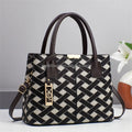 2025 Womens  Luxury Set Bags Light Simple Business Type Bag Checkered Dark Grain Retro Texture Handbags
