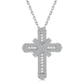 Dylam Cross Necklace 925 Sterling Silver Infinity Pendant Religious Jewelry Christian Baptism Gift Jewelry Kolye