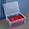 Plastic Transparent Stackable Storage Box with Lids for Certificate Document Plastic Bin Storage