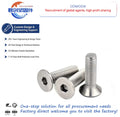 M10 Stainless Steel Bolt SS Bolt 12.9 Grade Hexagon Socket Countersunk Bolts DIN7991 Hex Socket Bolt CSK Head M8
