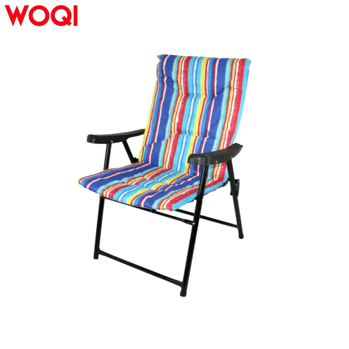 WOQI Lightweight Iron Frame Cotton Padded Portable Outdoor Folding Camping Beach Chair for Garden Beach & Workshop-Wholesale