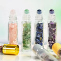 Wholesale Natural Quartz Bead Gemstone Crystal Gravel Healing Bamboo Lid Glass Roller Bottle Other Crystal Crafts for Gift
