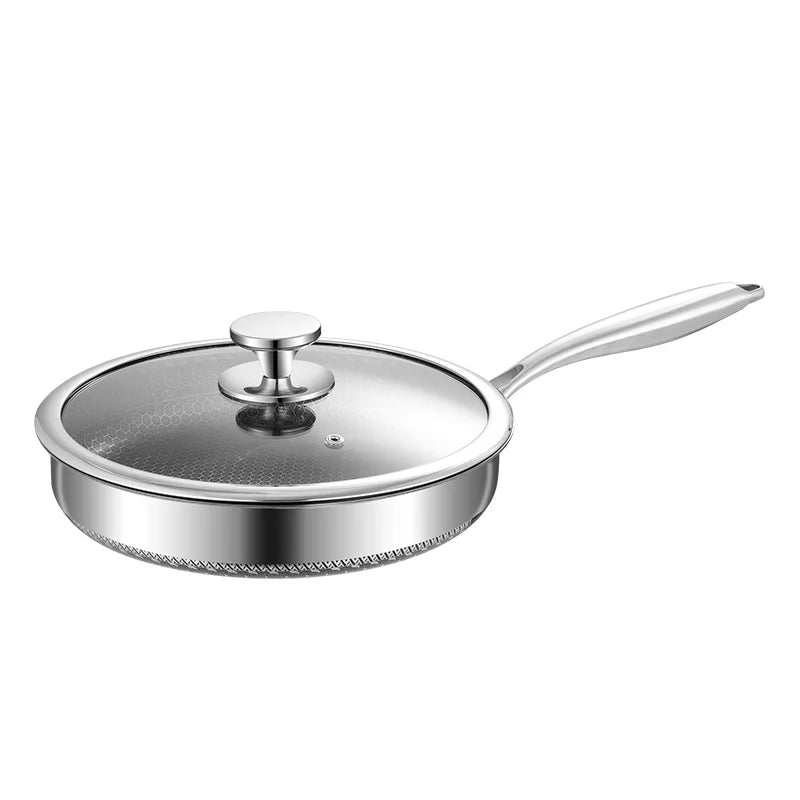 Hot Selling Products 2024 Frying Pans Stainless Steel Non-stick Honeycomb Texture Cookware Set Pots Cooking Kitchen Item