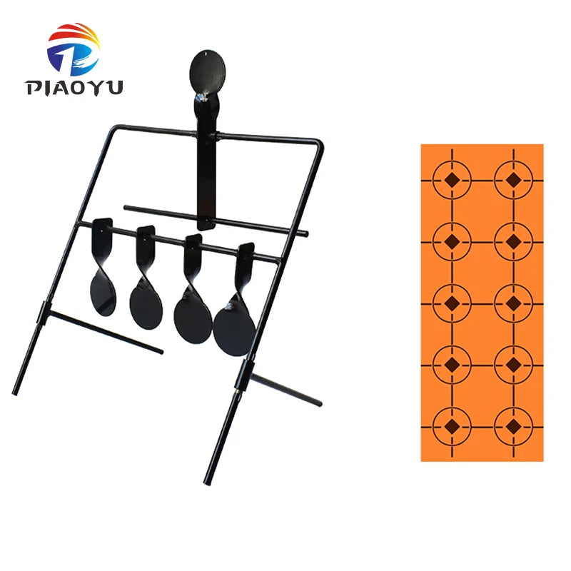 360 Degree Flip Metal Bullseye for Outdoor Slingshot & Compound Bow Shooting Automatic Target Practice Tool