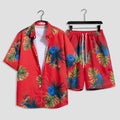 Hawaiian Beachside Beach Resort Set Clothes Men's Loose Short Sleeve Floral Shirt Shorts Casual Two Piece Men Sets Beach Shirts