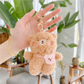 Promotion 12cm Cute Plush Mini Teddy Bear Keychains Toys Kawaii Fluffy Stuffed Animals Teddy Bears Key Rings Pendant Bag Charms