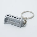 3D Precision-Engineered 6-Cylinder Piston Rod Metal Keychain Automotive Key Chain Ring