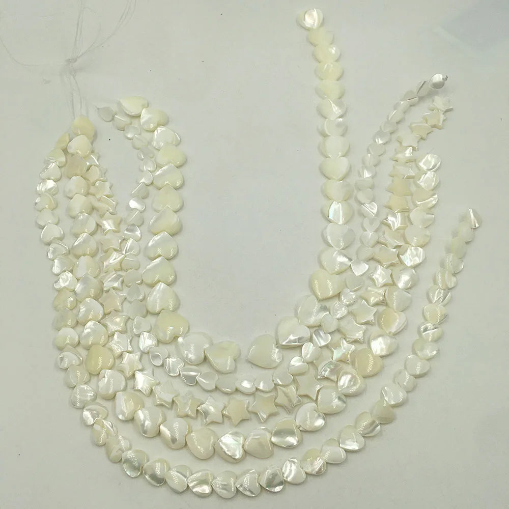 Wholesale Price 39 cm 8-15 mm Heart star Nature Shell Pearl in Strand DIY BEADS for Jewelry Making