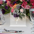DAMAI Acrylic Wedding Table Numbers Stands for Wedding Reception Clear Table Number Signs Stand for Wedding Event Party
