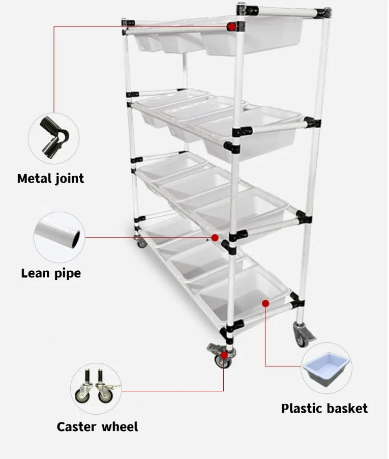 Picking Truck Distribution Sorting Handcart Lean Pipe Picking Truck Wear-resistant Tube Fitting Tubing Connector Wire Rod Joints