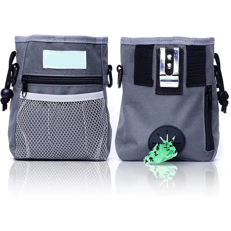 Custom Logo Reusable Dog Walking Treat Pouch Magnetic Closure Cat Silicone Snack Bag Sustainable Training Equipment Cloth Nylon