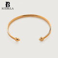 Wholesale Custom Trendy Luxury Gold Plated 925 Sterling Silver Waterproof Fine Jewelry Bud Cuff Bangle Bracelet for Women