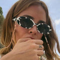 Personality Small Frame Sunglasses Men and Women Cow Color Light and Comfortable Sunglasses