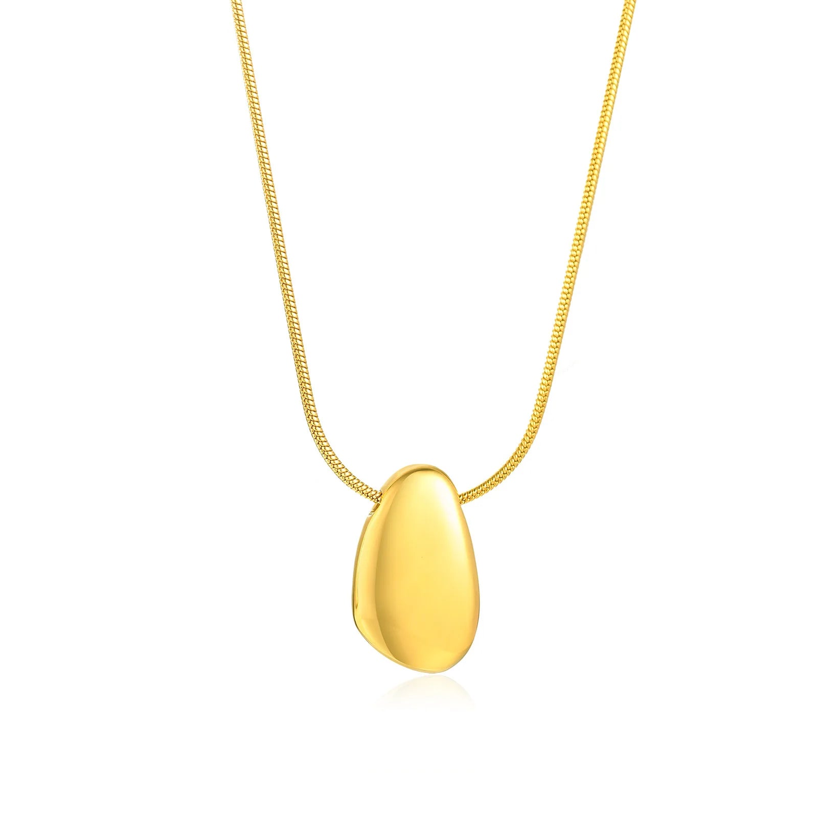 Fashion Custom Geometric Irregular Oval Pendant Choker Stainless Steel Blank Gold Plated Oval Pendant Necklace for Women