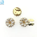 Pearl Button Cover Flower Shape Button Clip for Women Shirt Blouse Decoration Accessory