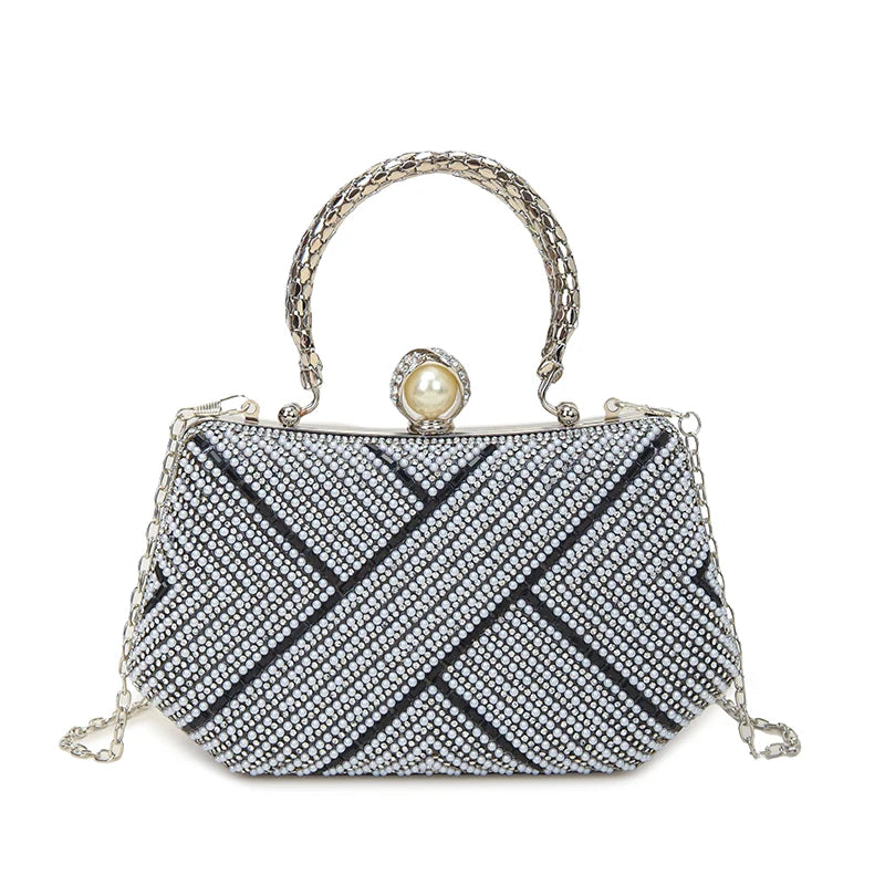 Wholesale Drilling Evening Bags Women Fashion Purse Female Handbag Designer Luxury Party Clutch Chain Strap Pearl PVC 2025