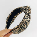 Dream Fashion Custom Pearl Boho Street Girl Supper Cool Bling Crystal Headband Leopard Top Knotted Hair Accessories for Women MegaBDM