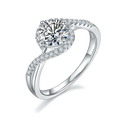 Simple Design 18k Moissanite Jewelry 1ct Vvs Diamond Eternity Engagement  Ring for Women