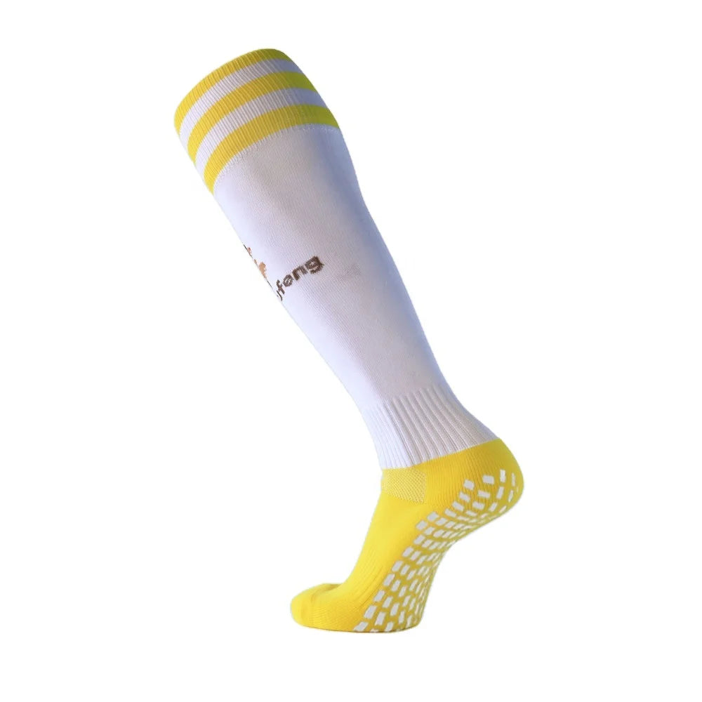 Happyzufeng Custom Autumn Knee-High Soccer Socks with Anti-Slip Grip Bottom Logo Customizable Size & Color