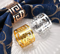 European Style Napkin Rings Gold Silver Decoration Napkin Buckle for Wedding Banquet