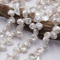 Natural Baroque Shaped White 8-9mm Petal Strong Light Beads Irregular Shape DIY Broken Silver Light Petal Look 8-9Mm White