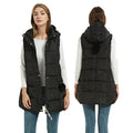Women's Casual Winter Short Puffer Vest Coat Zipper Closure Waterproof Windproof Outerwear Polyester Filled Hooded Pockets