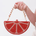 Summer New Handbag Lady Rhinestone Diamond Party Evening Bag Fashion Trend Watermelon Clutch Purse Daily Use Green for Women