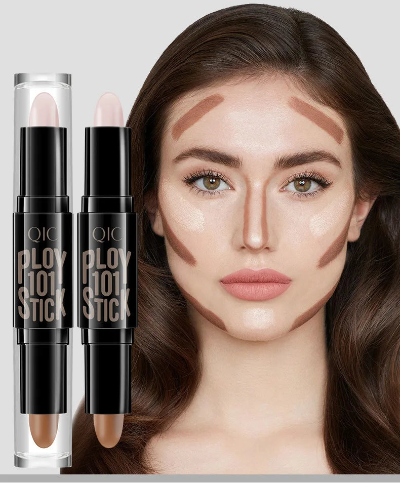 Beauty Double Head Base Makeup Foundation V Face Contour Pen Perfect Coverage Highlighter Concealer Stick