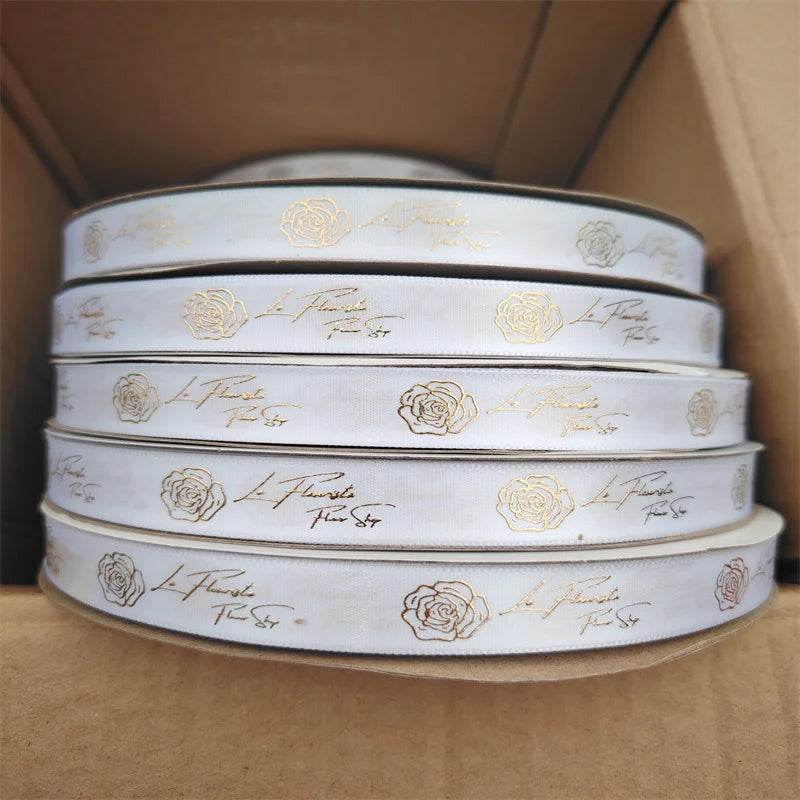 Customised Eco-Friendly Holographic Satin Ribbon Spool for Valentine's Day Gift Packing with Custom Logo