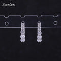 Starsgem 10K 14K 18K Solid Gold Hoop Earrings with Round Brilliant Cut Lab Diamonds White Yellow Rose Gold Options