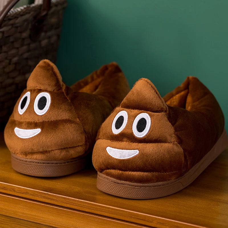 Cute Stuffed Poop Cartoon Slipper Autumn Winter Warm Female Indoor Outdoor Plush Poop Slippers
