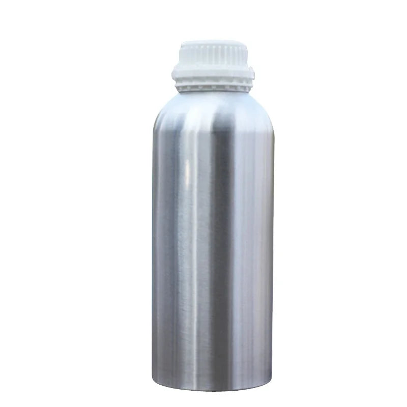 1000ml Shiny Silver Aluminum Bottle Metal Bottle for Essential Oils Flavors Solvents with PP Tamper Evident Screw Cap