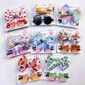 2pcs/set Cute Anti-UV Cartoon Flower Sunglasses Kids Photo Props Gift Baby Girls Sunglass and Bow Knot Hairband Set Accessories