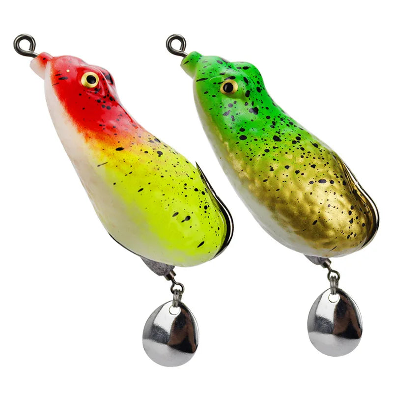 CASTFUN Topwater Frog Lure Fishing 15g 6cm Silicone Snakehead Frog Fishing Lure Soft Lures